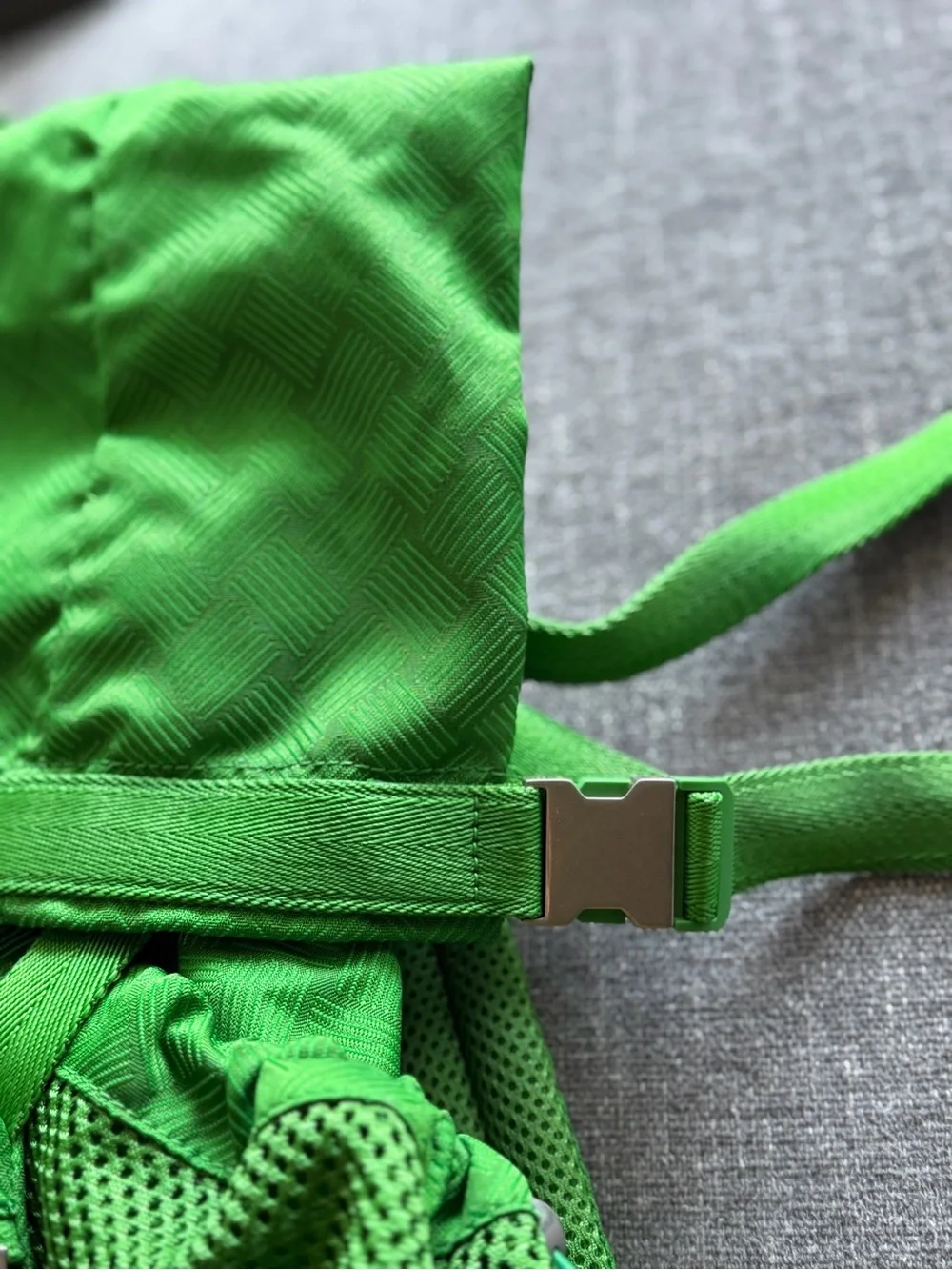 Bottega Veneta Green Woven-Texture Backpack